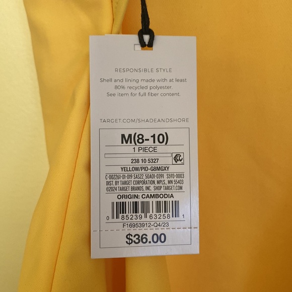 Shade & Shore Yellow One Piece Swimsuit - Picture 4 of 5